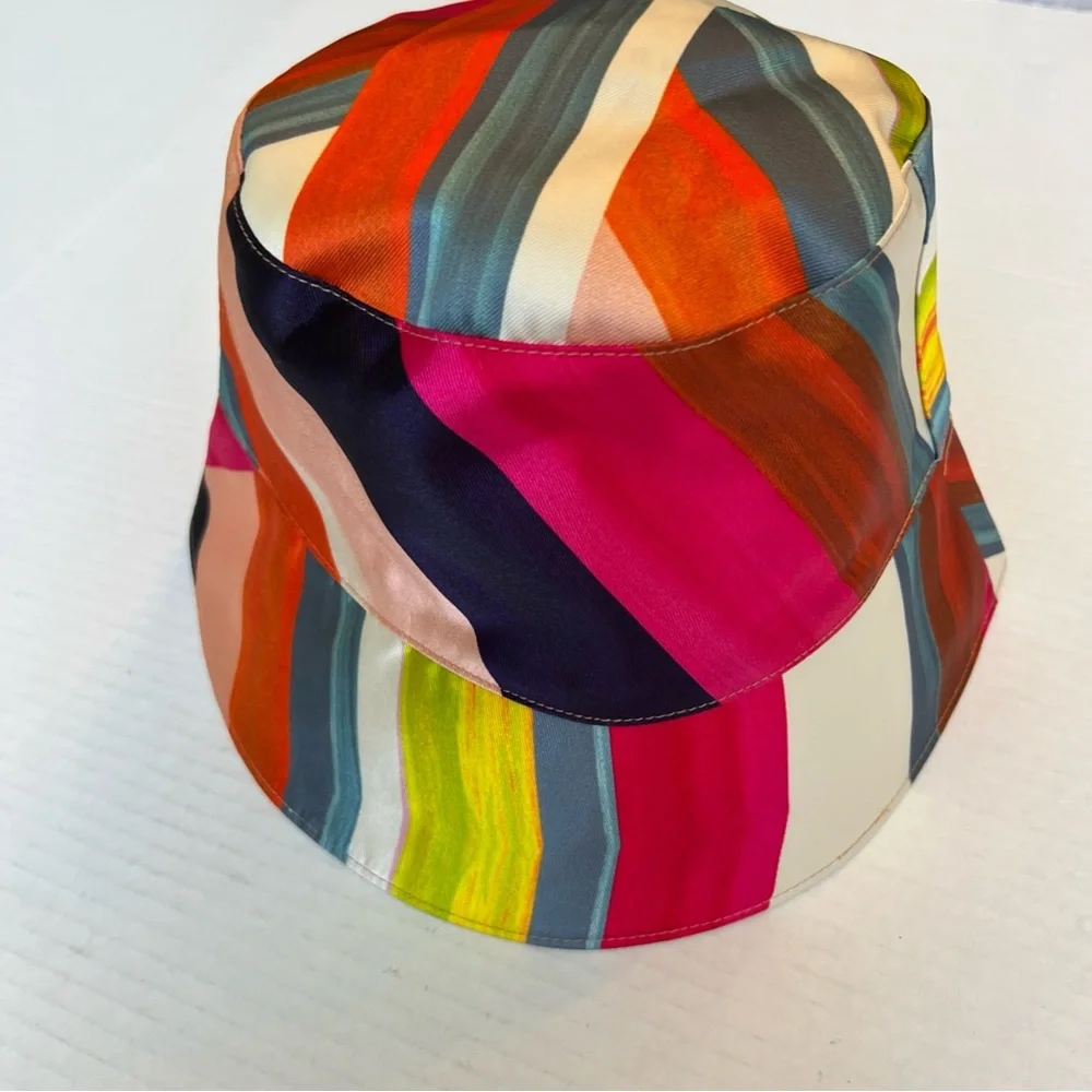 Eugenia Kim OS Charlie Bucket Hat Pink Yellow Brown Blue Linen Blend PackableNWT - Picture 5 of 5